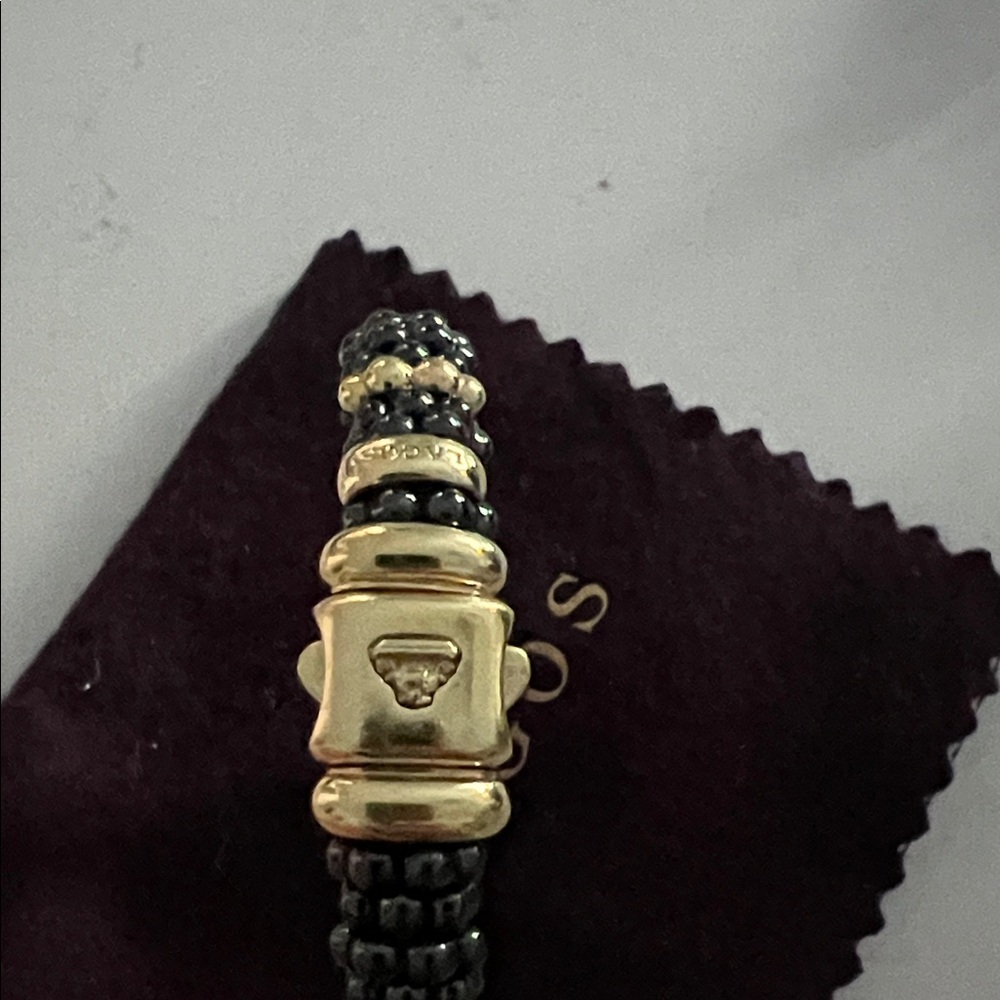 Lagos Black Ceramic and 18k Gold Beaded Bracelet - Picture 5 of 7